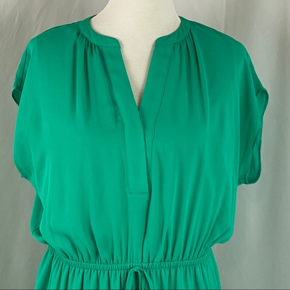 Apt.9 Green V-Neck Elastic Waist Dress Size Large - Picture 2 of 10